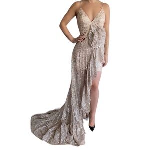 Jovani Prom/ Evening Dress Light Pink/Grey